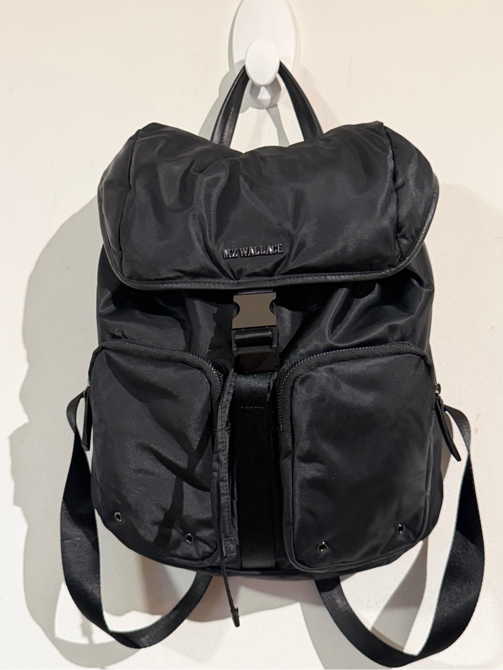 Mz Wallace Black Apex Nylon Backpack